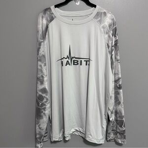 Habit Long Sleeve Performance Fishing Shirt Gray Smoke Sleeves Size XL